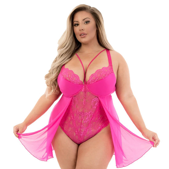 Twice As Nice-Babydoll Teddy Size: MEDIUM