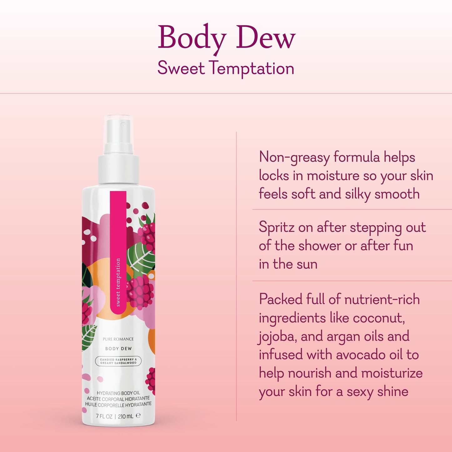 Body Dew - Pheromone Hydrating Body Oil - Sweet Temptation - NEW!