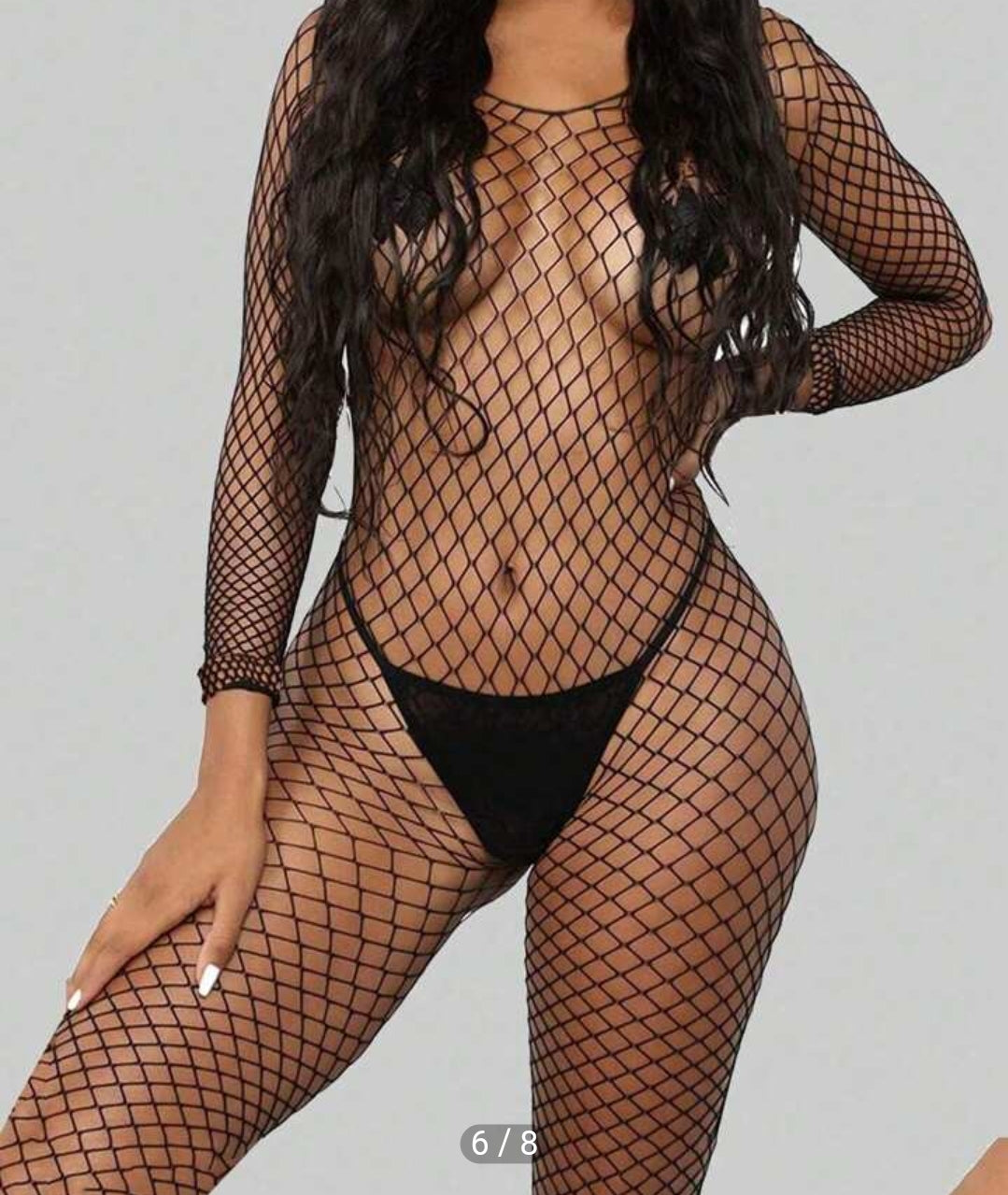 Black - Full Body Mesh/Fishnet -    SIZE: One size fits most